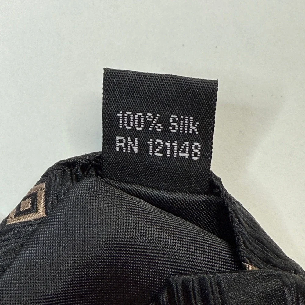 Michael Kors Necktie 100% Silk‎ Black Geometric